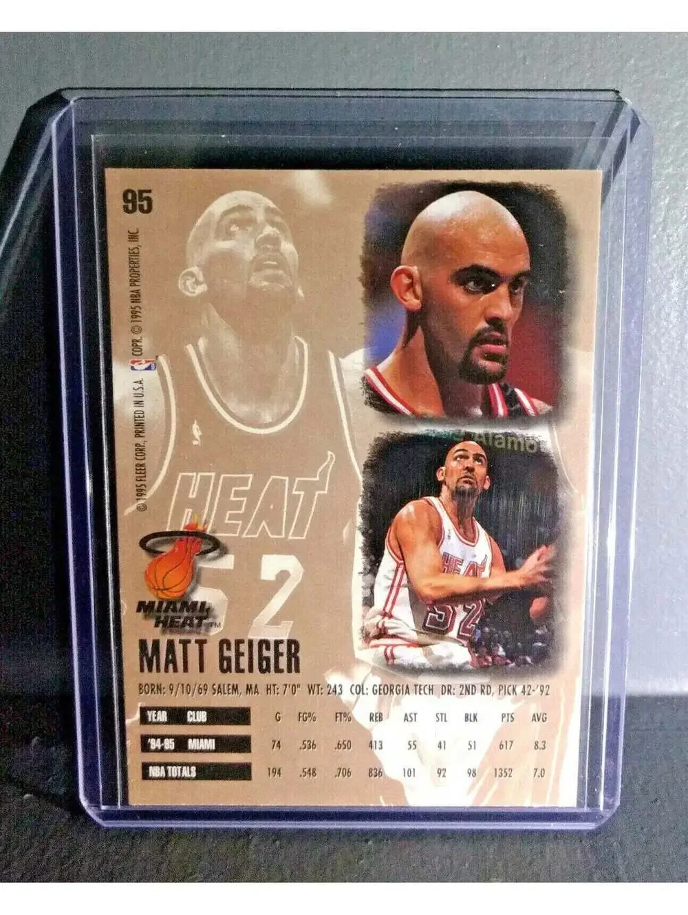 1995-96 Matt Geiger Fleer Ultra #95 Basketball Card